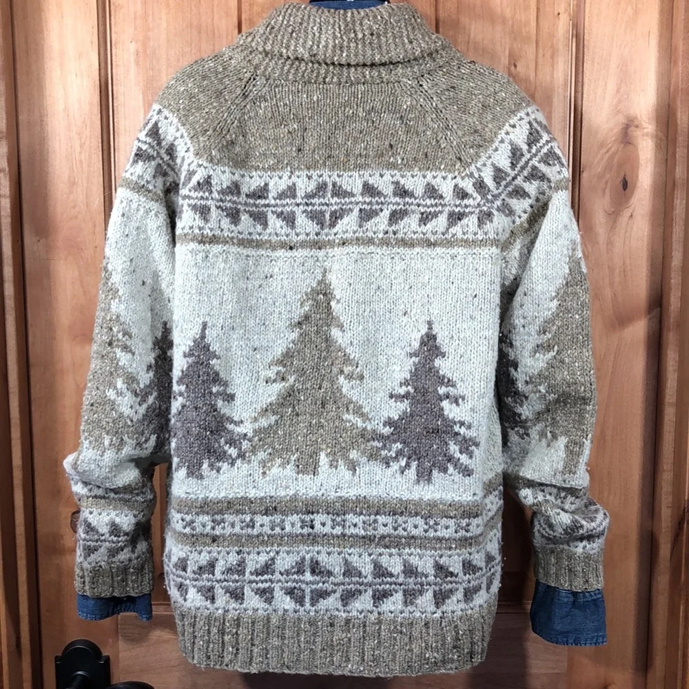 Vintage Ralph Lauren Hand Knit w/ Leather Buttons - Picture 4 of 16